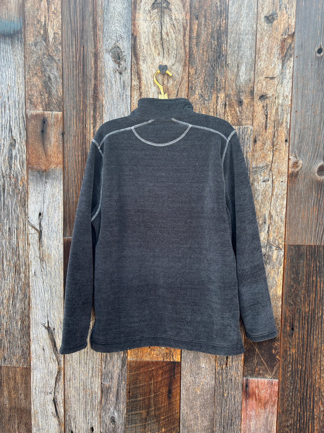 True Grit Apres Lux Chenille 1/4 Zip Pullover Charcoal