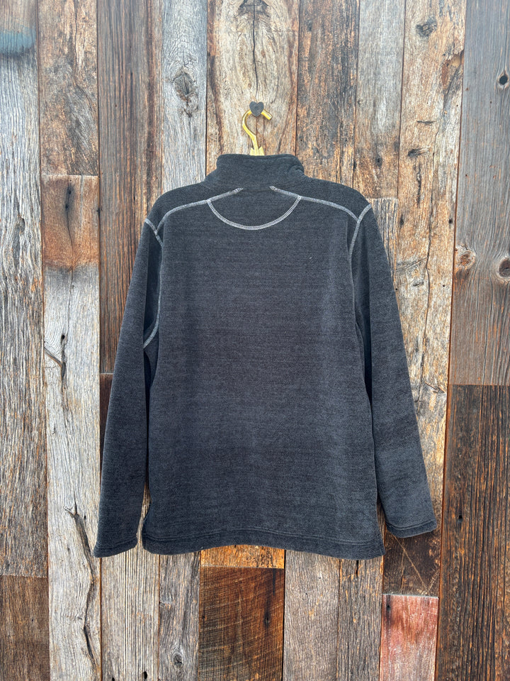 True Grit Apres Lux Chenille 1/4 Zip Pullover Charcoal