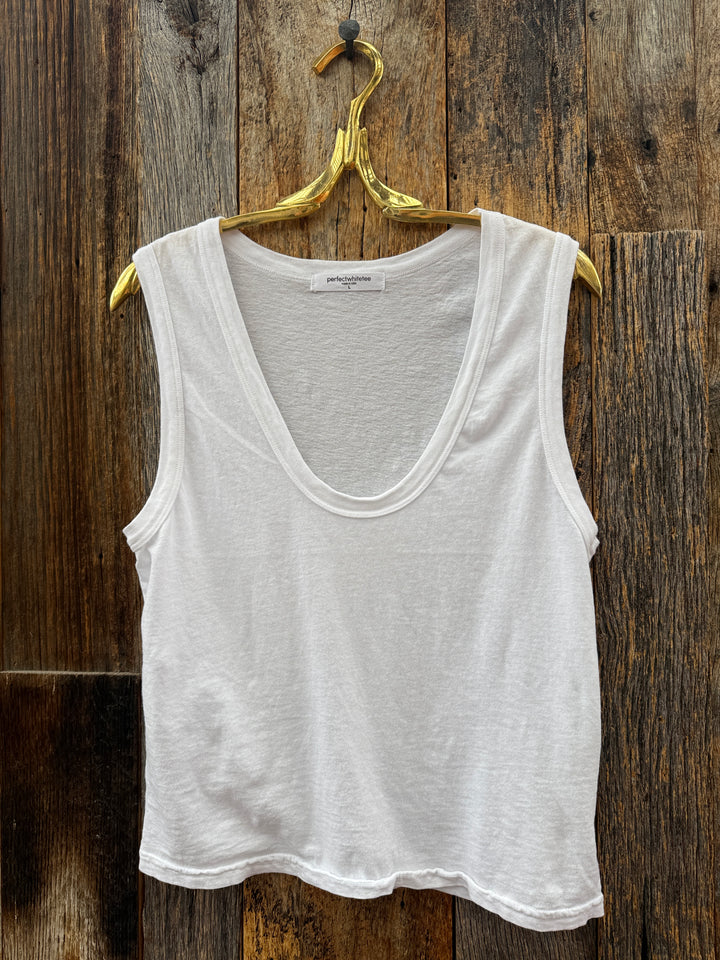 Perfect White Tee Khara Rib Scoop Tank White