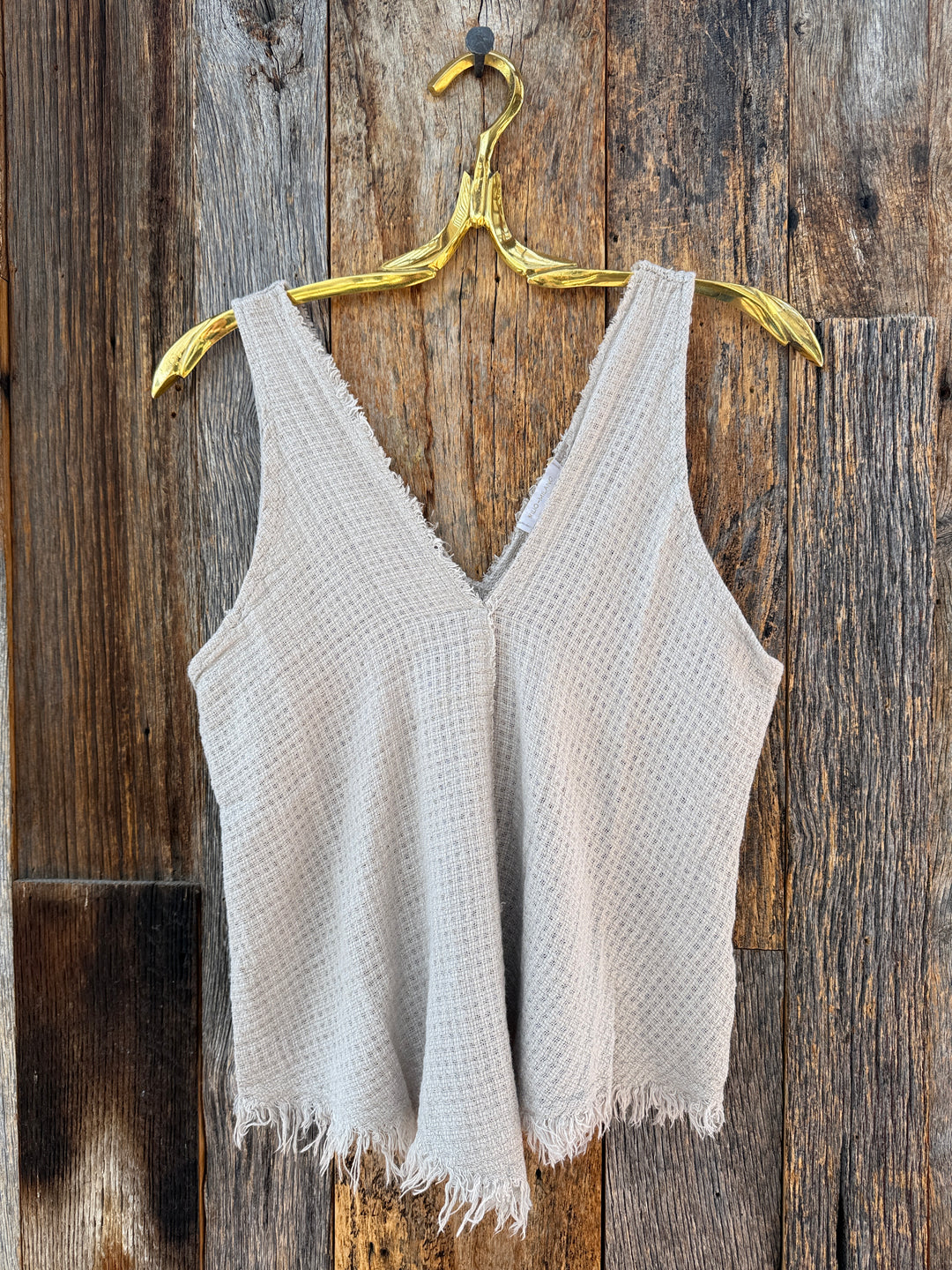 Milio Milano Cotton Gauze Tank Top Taupe