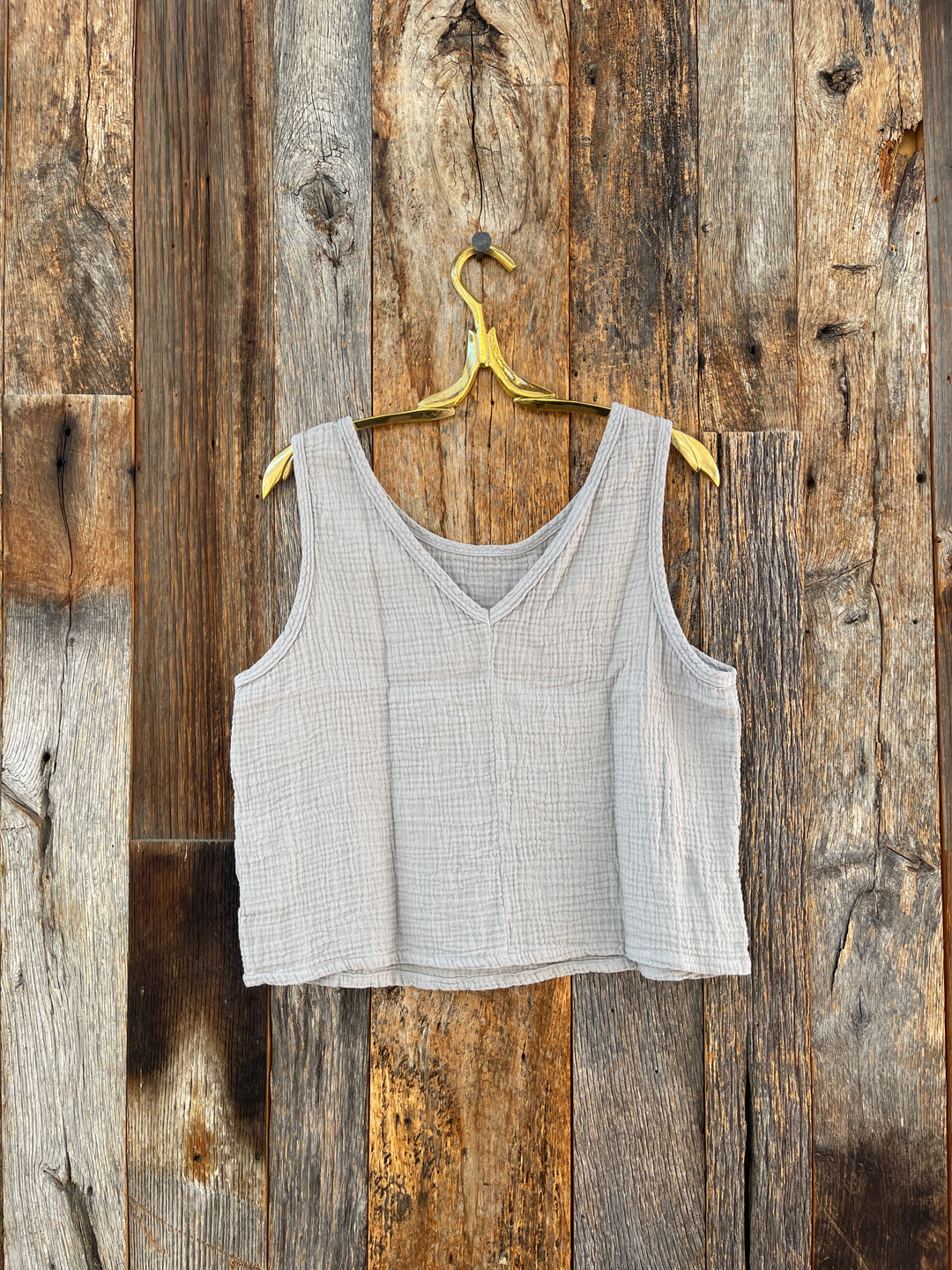 It Is Well Organic Reversible Gauze Tank Slate Gray