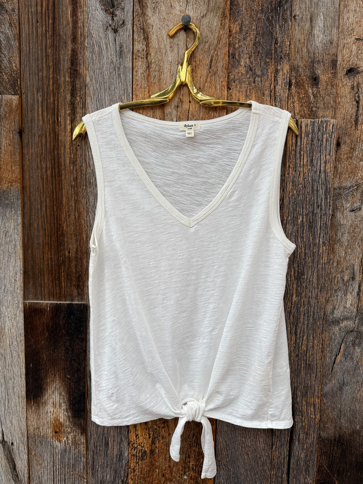 Dylan Deep V Sleeveless Tie Top Light Natural