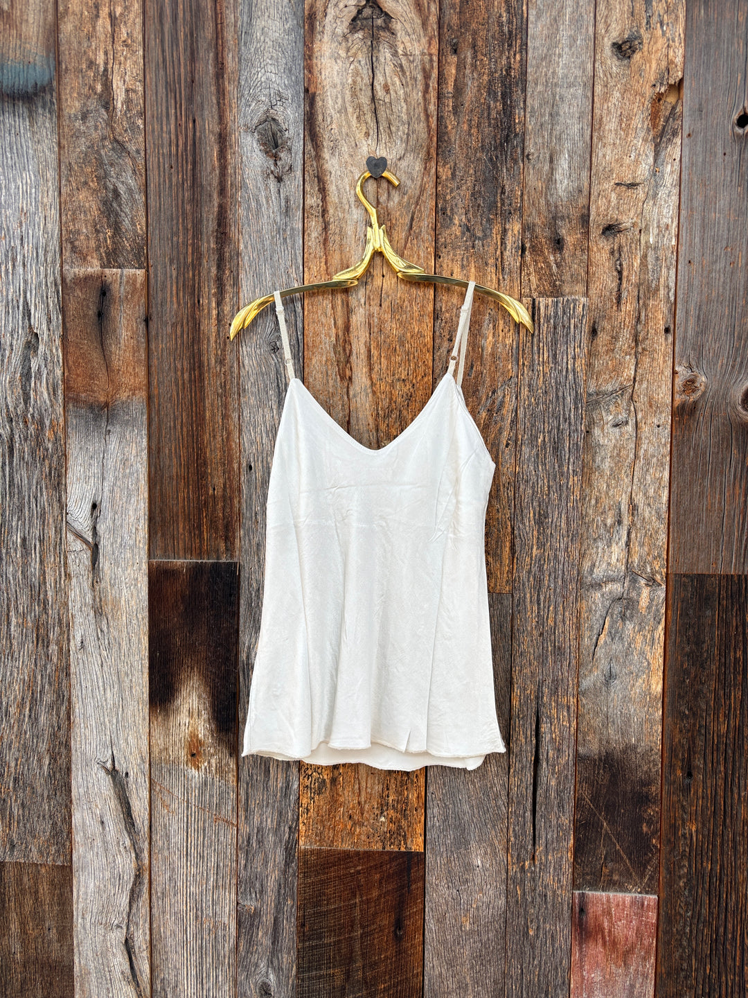 Milio Milano Adjustable Strap Silky Tank Top Beige