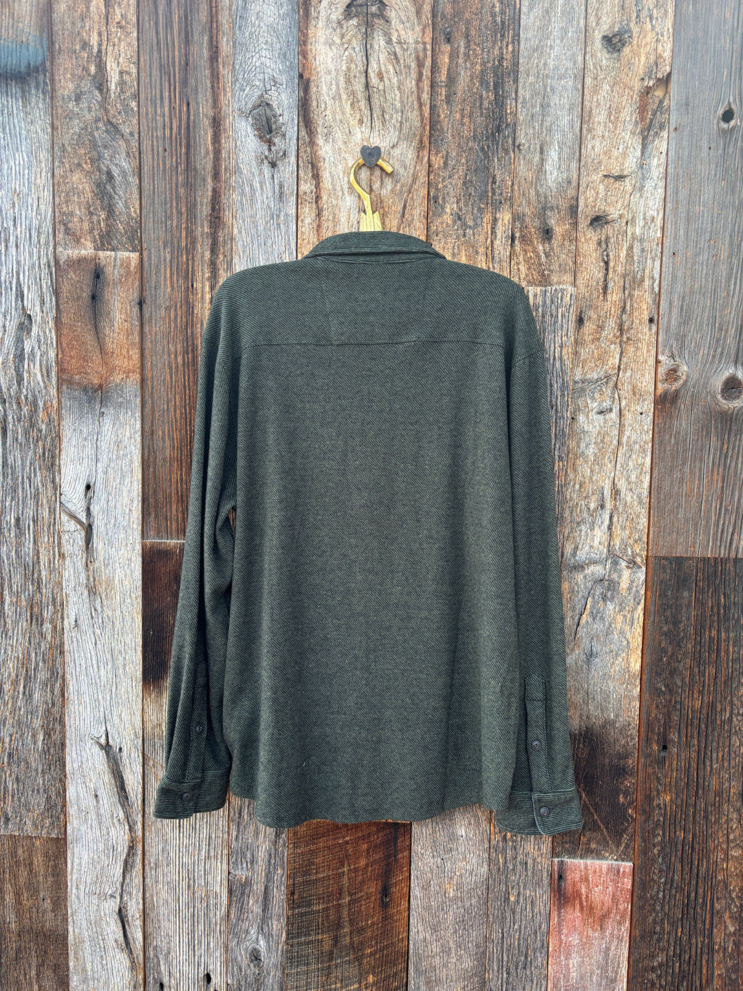 True Grit Herringbone L/S 2 Pocket Shirt Dark Green