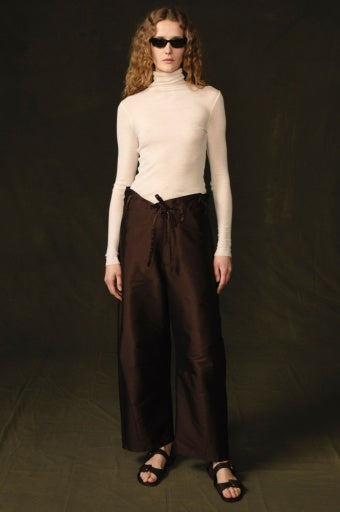 Chan Luu Techno Taffeta Barrel Pant Chocolate 1