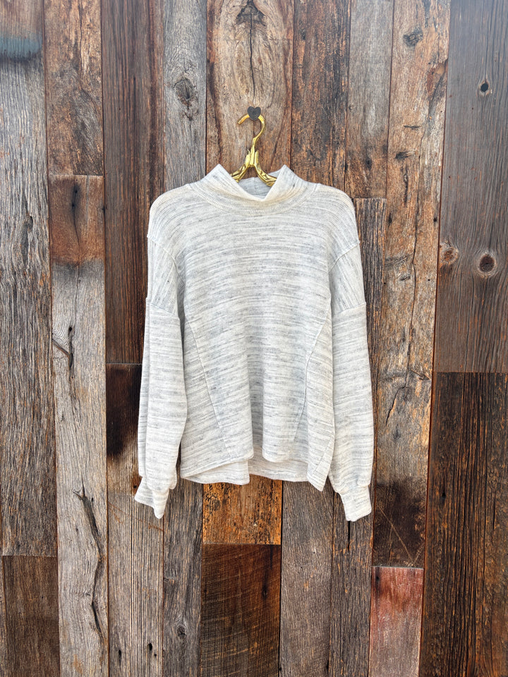 Project Social T Another Day Seamed Mock Neck Pullover White