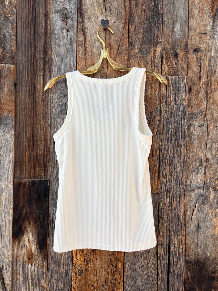 Dylan Soft Rib Tank Ivory