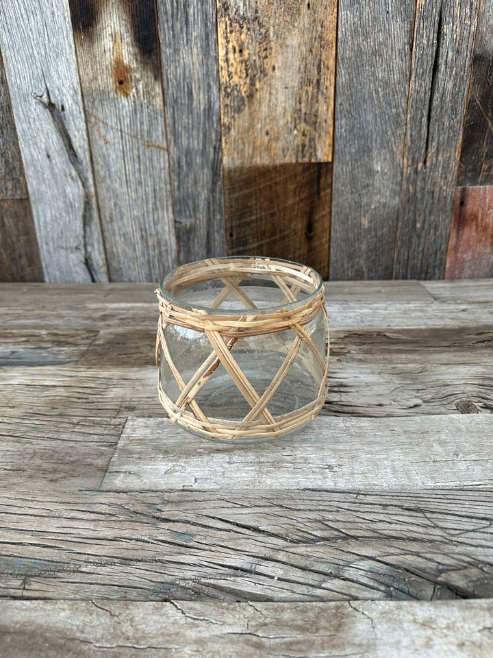 Homart Cairo Hurricane Glass Rattan Small