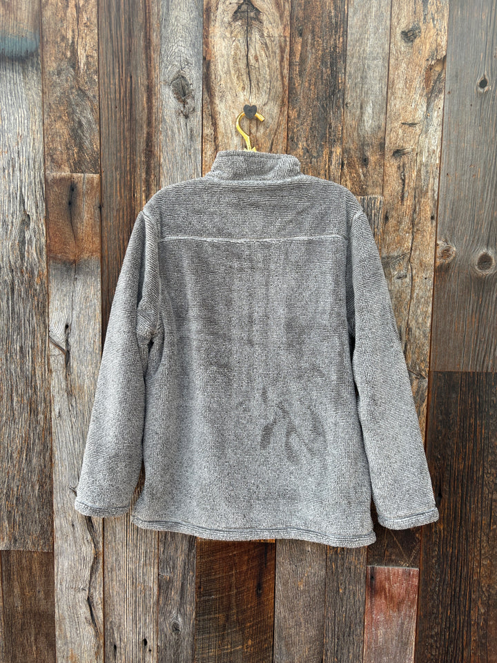 True Grit Luxe Stadium 1/4 Zip Pullover Charcoal