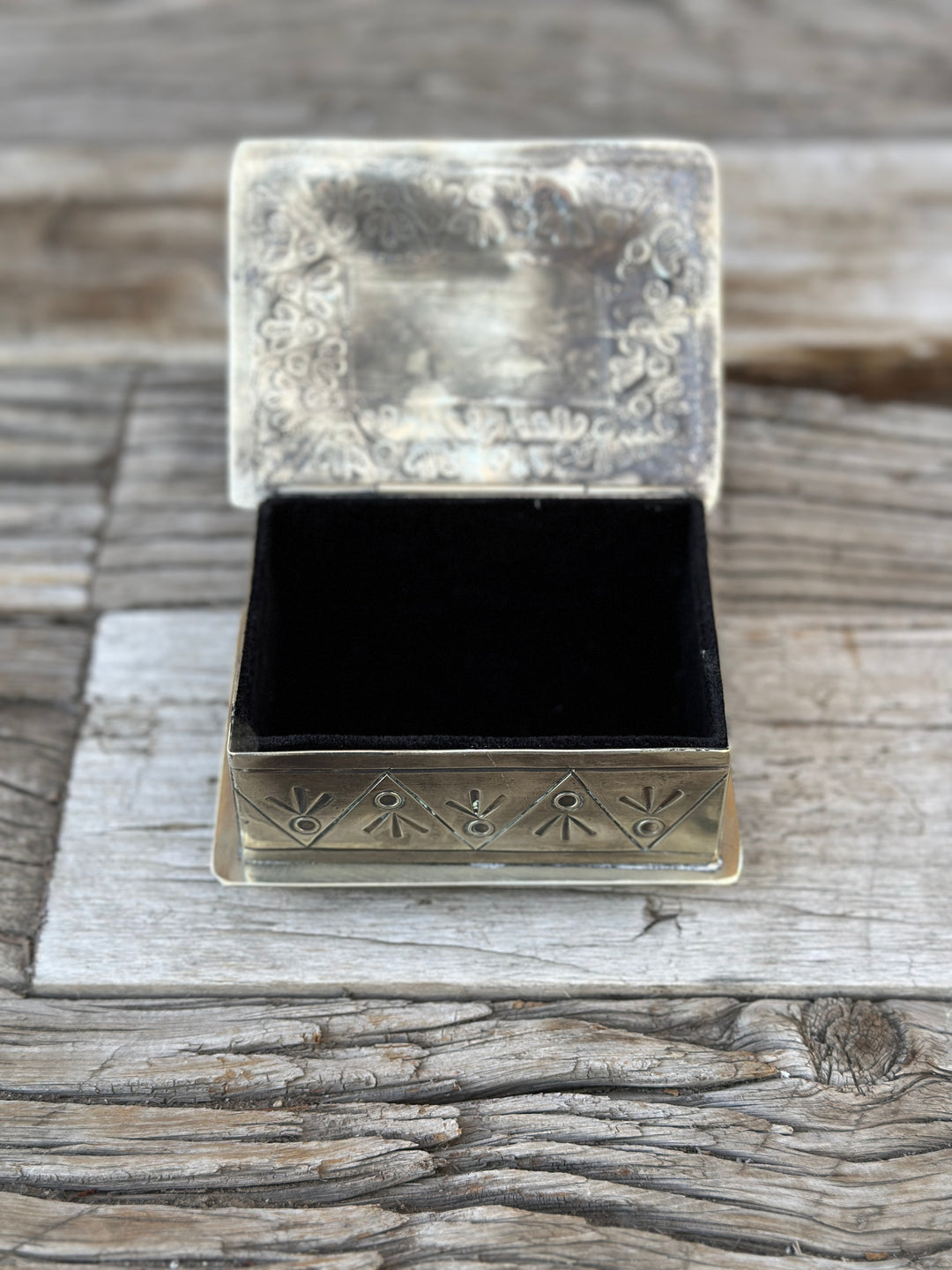 J. Alexander Small Stamped Box w/ Turquoise