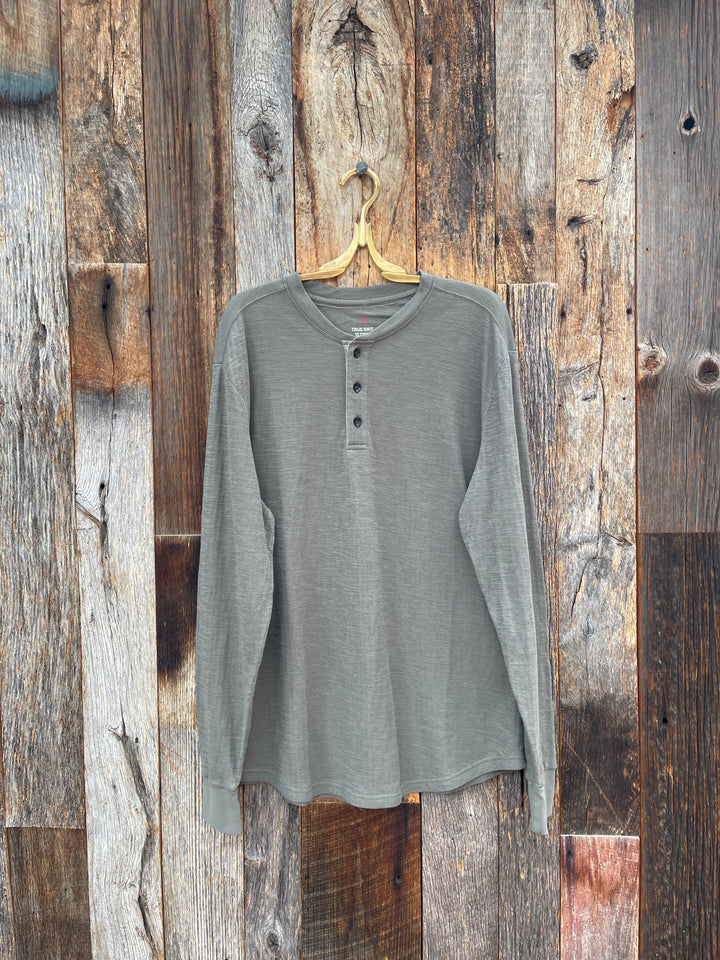 True Grit Waffle Slub L/S Henley Agave