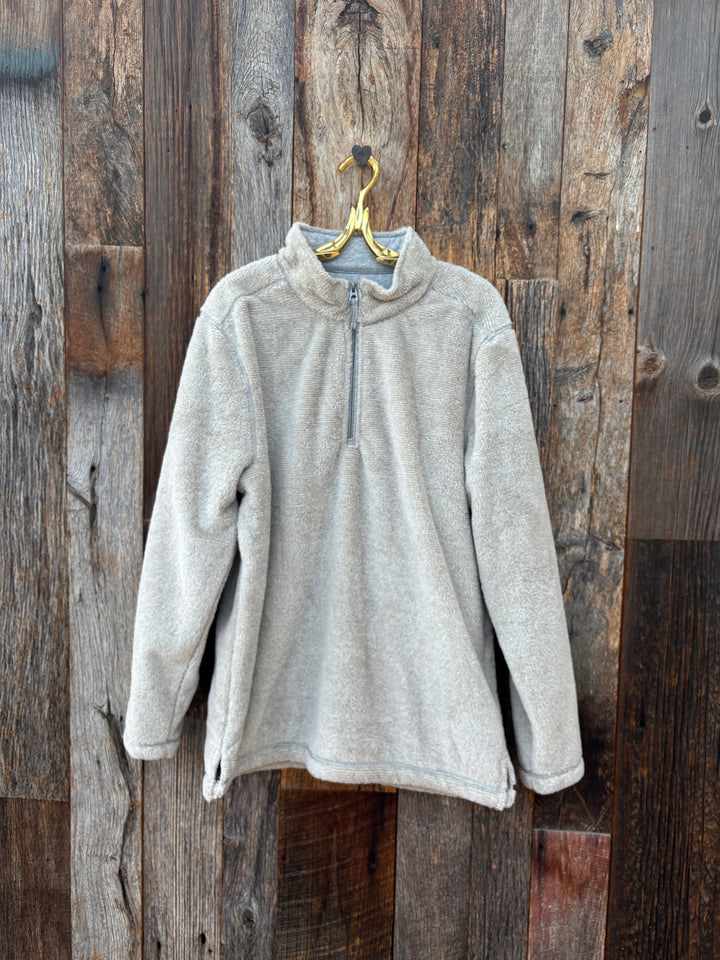 True Grit Luxe Stadium 1/4 Zip Pullover Natural