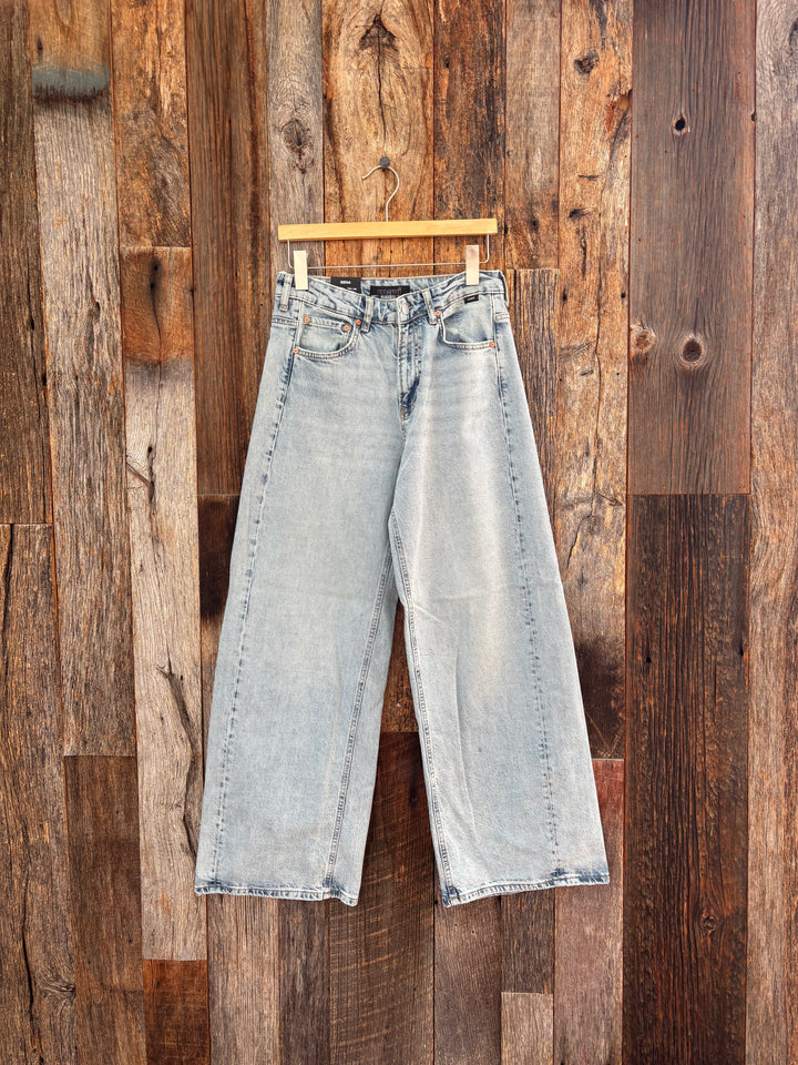 Mavi Siena Wide Leg High Rise Bleached Classic Blue Jeans