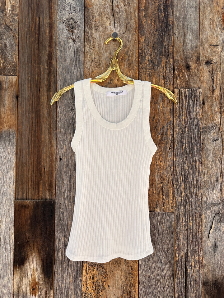 Project Social T Cooper Sweater Rib Tank White