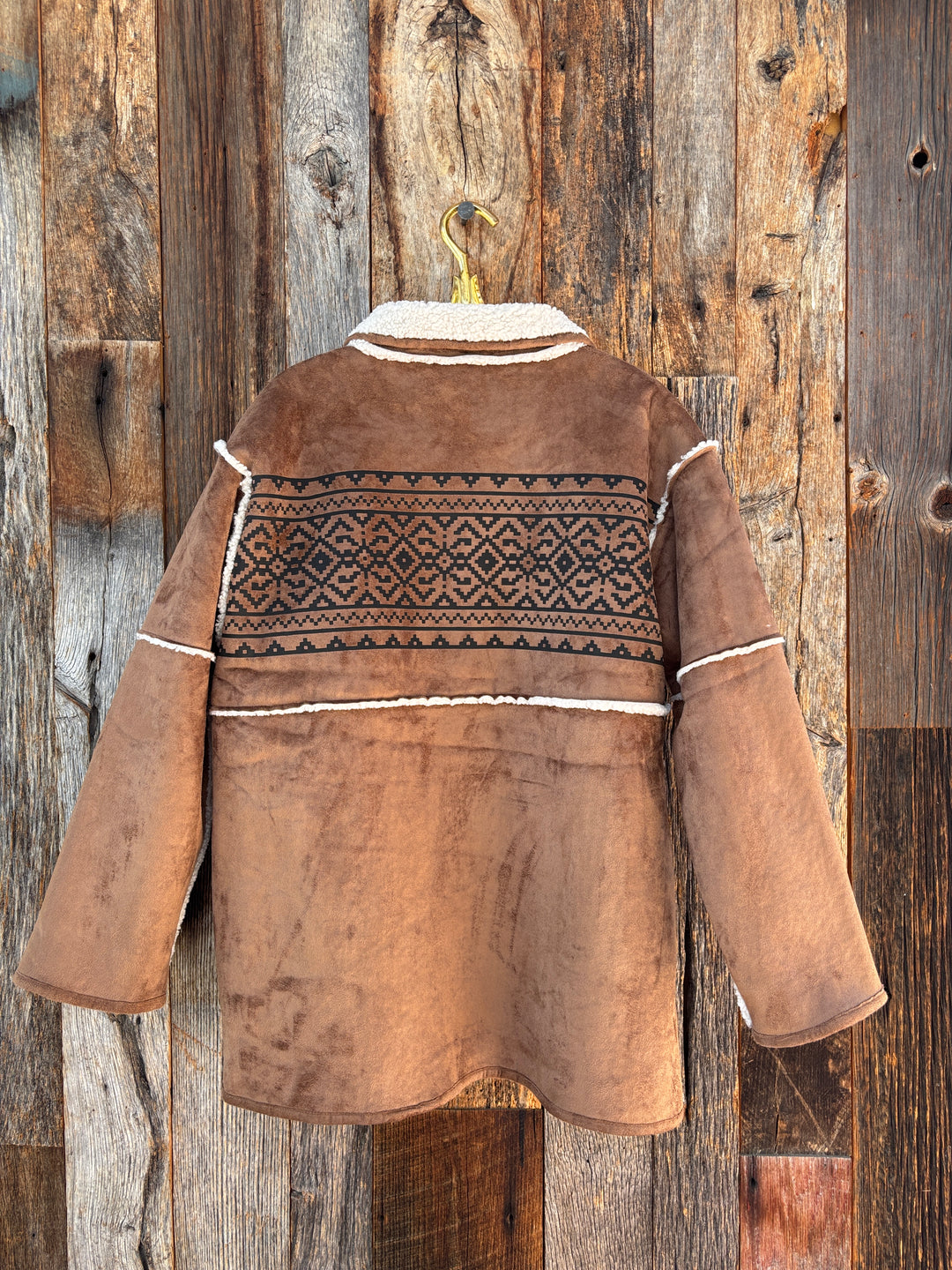 Dylan Fairisle Amber Coat Brown