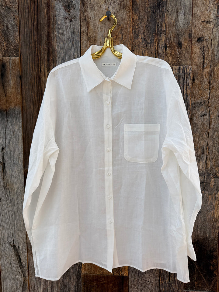 It Is Well Oversized Linen Shirt T3020 OS Salt