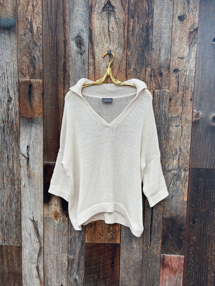 Wooden Ships Emory 3/4 Sleeve Sweater Almond Butter
