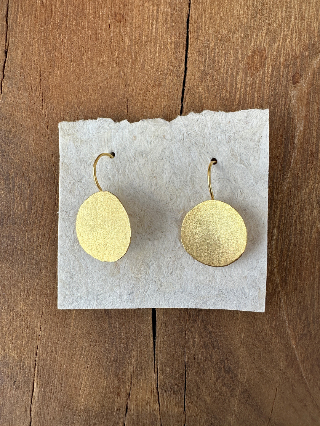 River Song Handcut Golden Coin Earrings 24K GP/SS