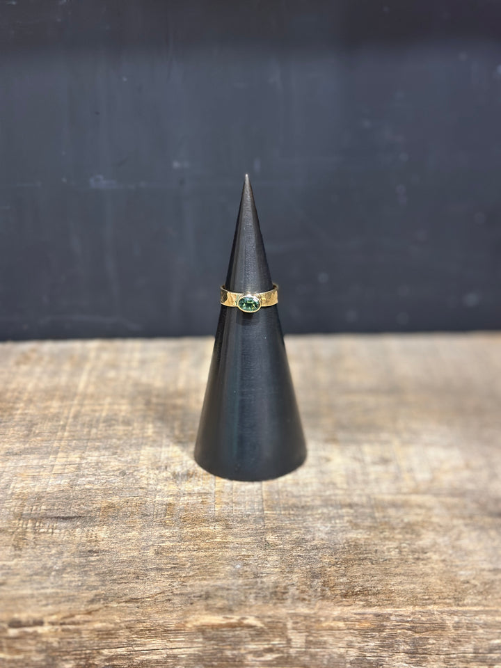 Robin M 14K Teal Tourmaline Ring 10K band Sz 7.5