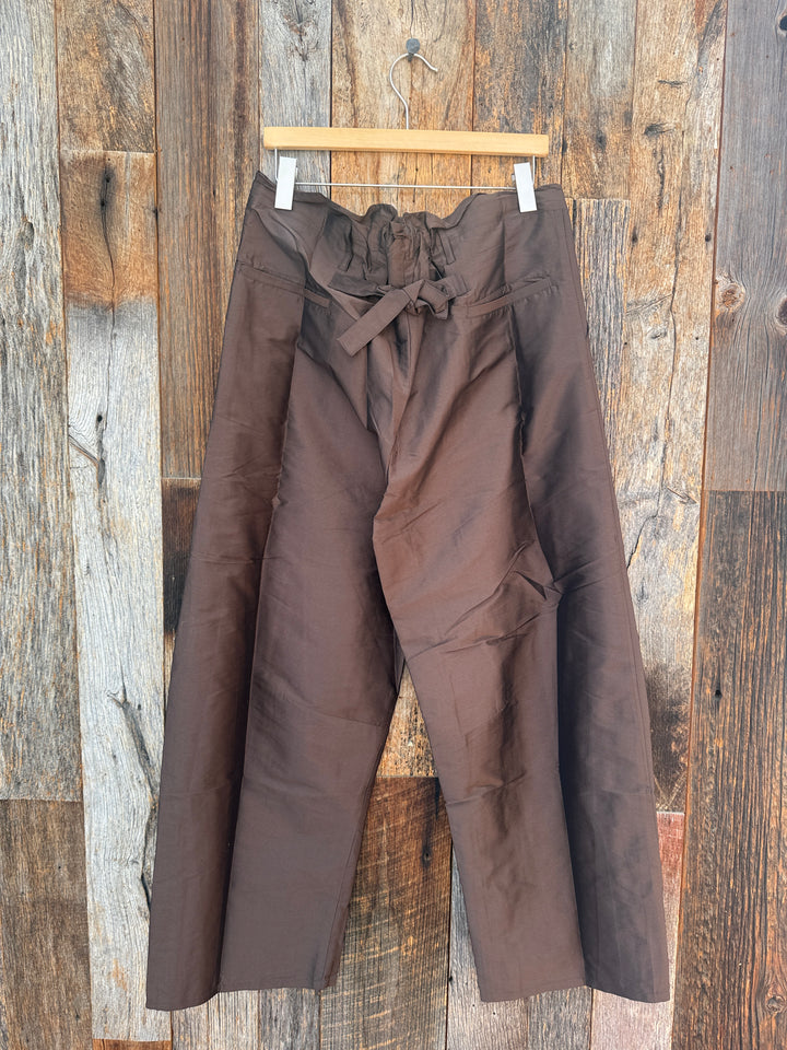 Chan Luu Techno Taffeta Barrel Pant Chocolate