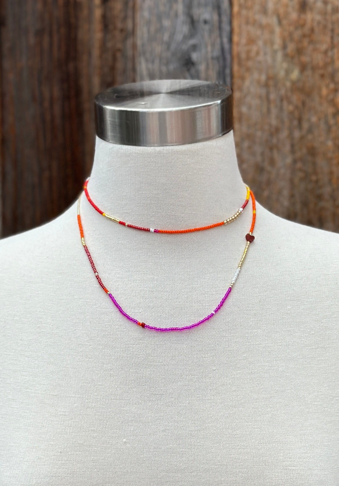 Elizabeth Nicole N60 Pink 34" 14K GF, glass seed beads