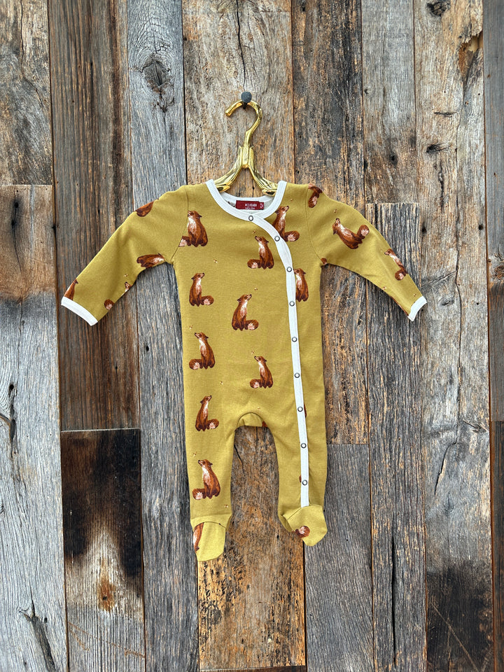 Milkbarn Organic Footed Romper Gold Fox