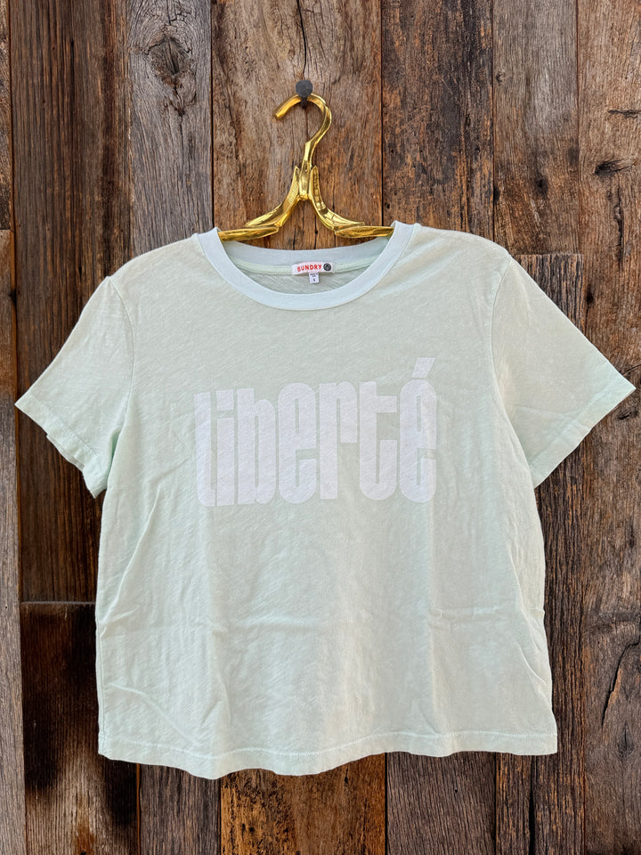 Sundry Boxy Crew Tee Sheer Blue