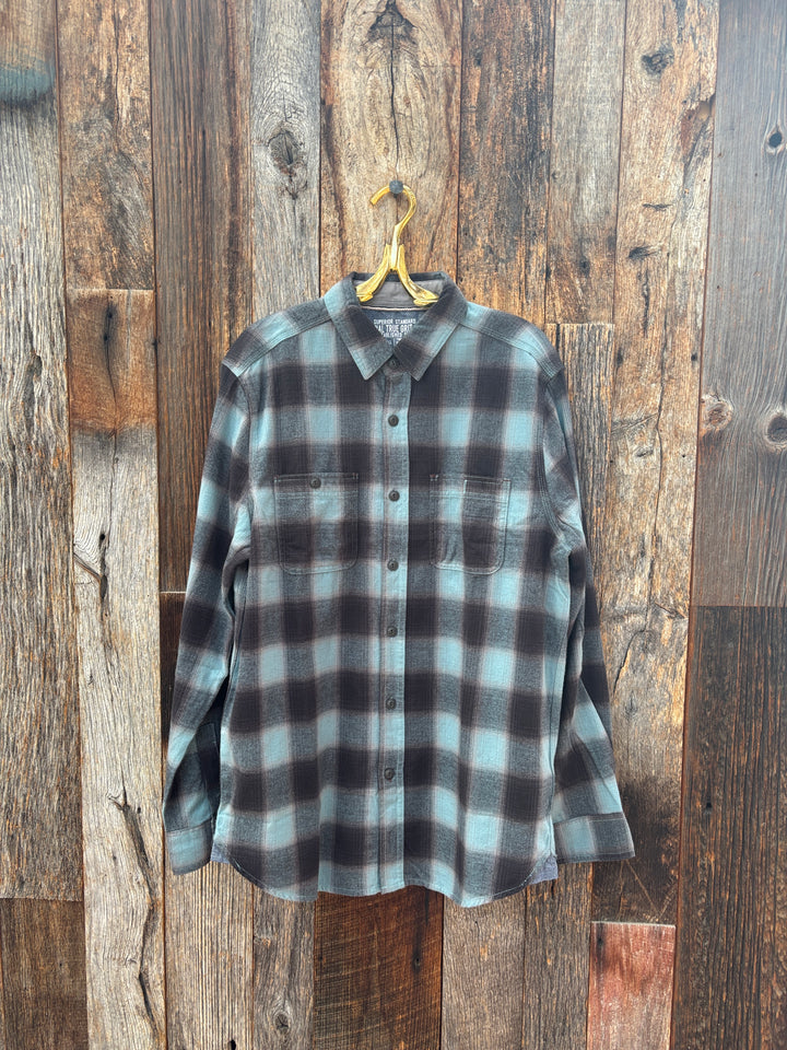 True Grit Cooper Checks L/S 2 Pocket Shirt Blue
