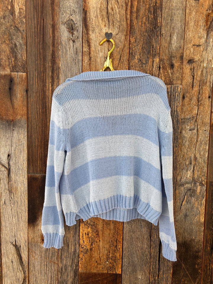 Wooden Ships Marcell Striped Top Cotton Beach Sky