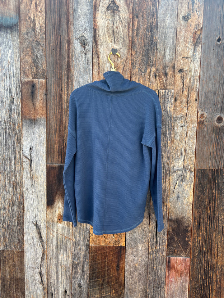 Lilla P Rounded Hem Mock Neck Ink