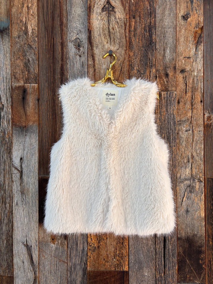 Dylan Ava Faux Fur Vest Soft White