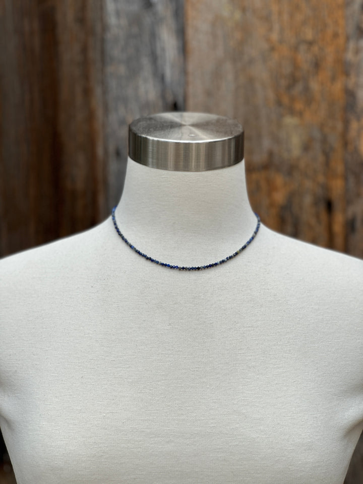 Radiant Malas Tiny Intention Necklace Lapis 16"