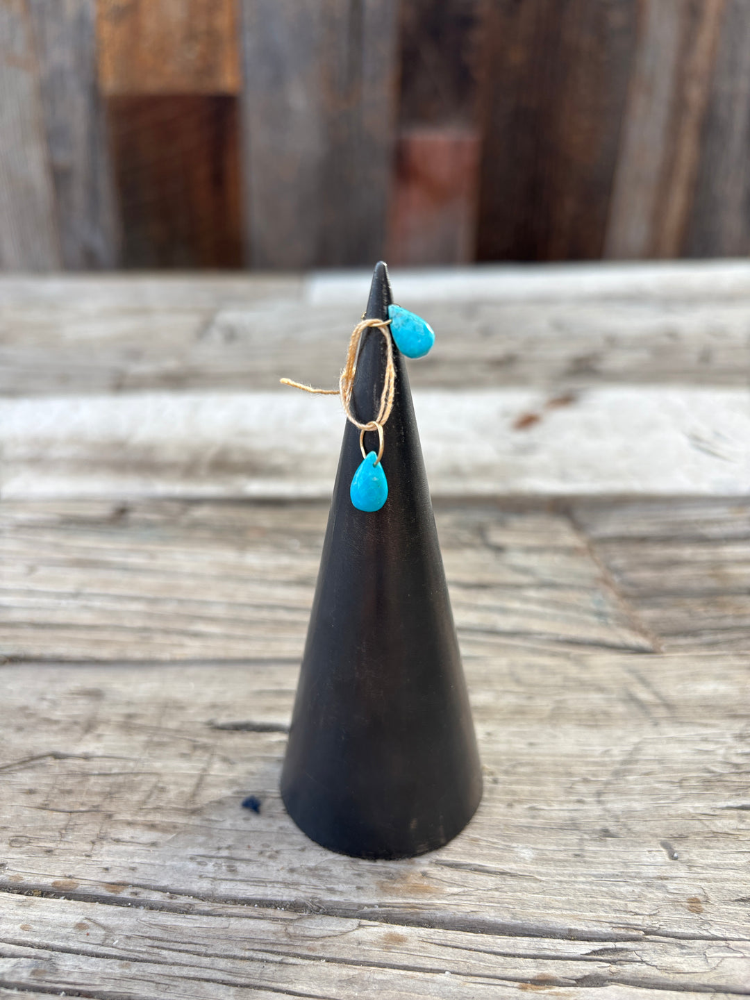 Robin M Turquoise Briolette Pair 14k