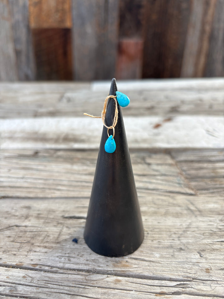 Robin M Turquoise Briolette Pair 14k