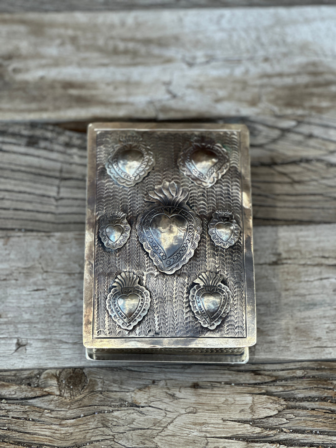 J Alexander Stamped Milagro Keepsake Box Silver