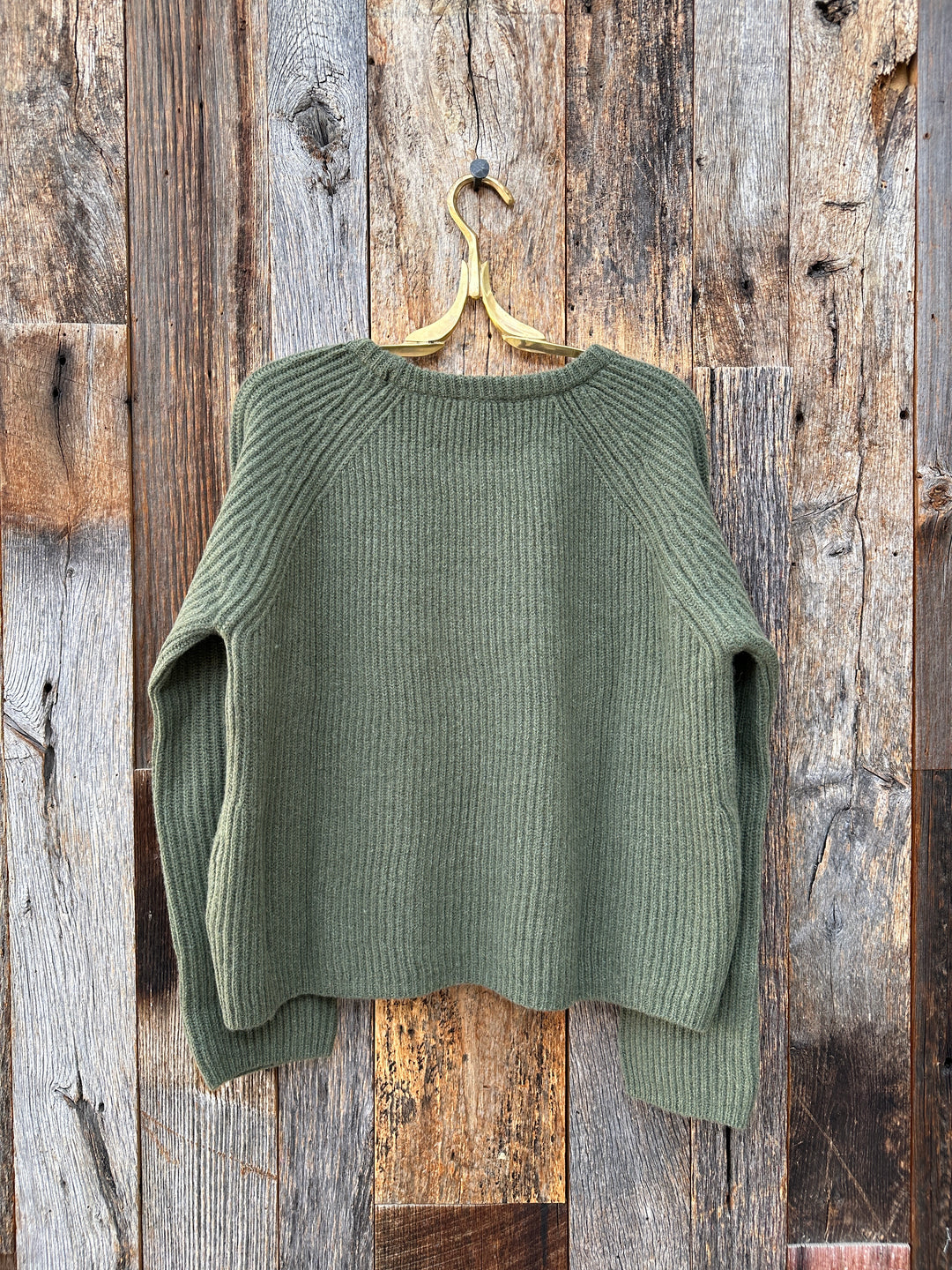 ...And for Good Montauk Shaker Cashmere Sweater Olive