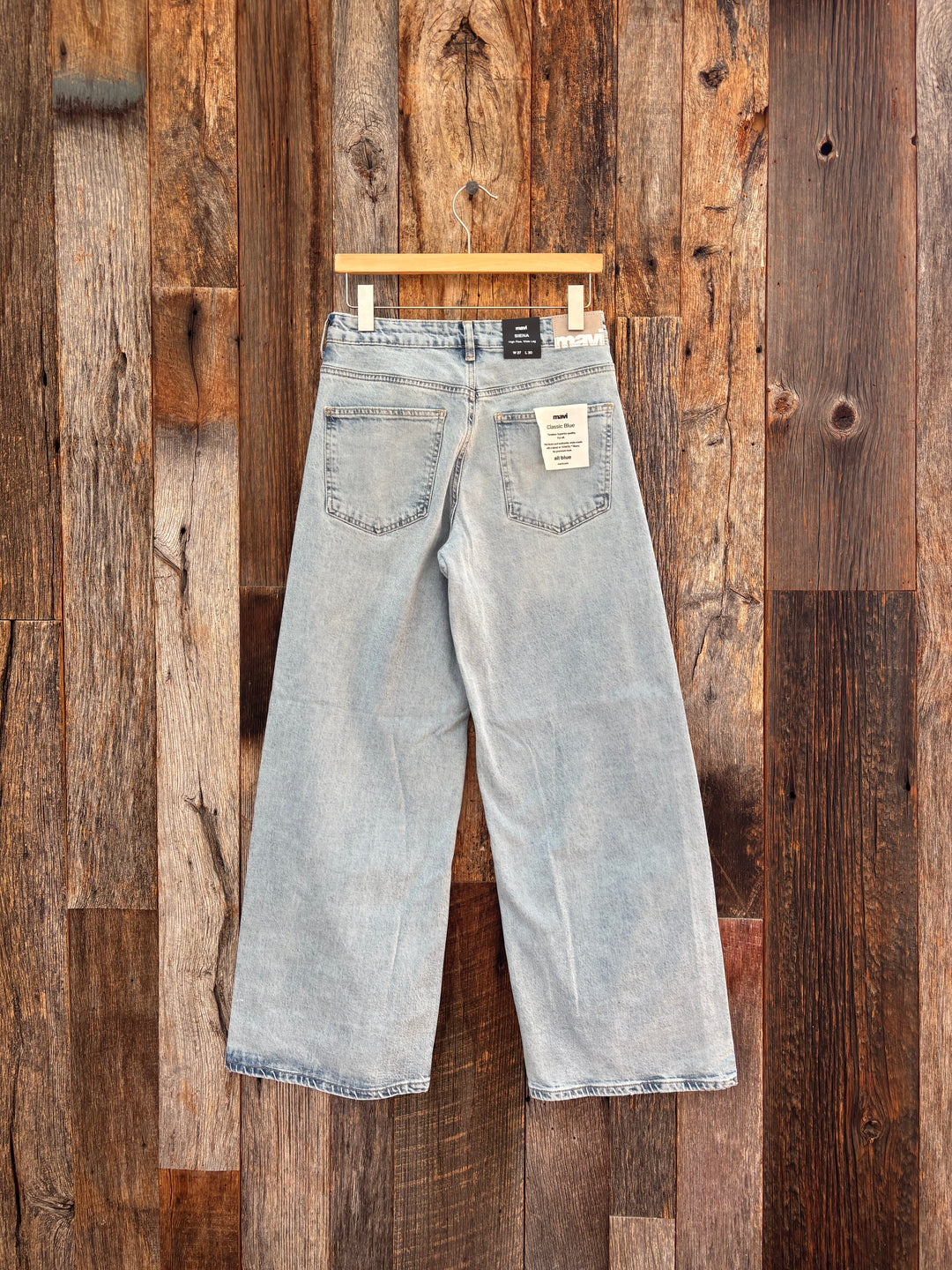 Mavi Siena Wide Leg High Rise Bleached Classic Blue Jeans