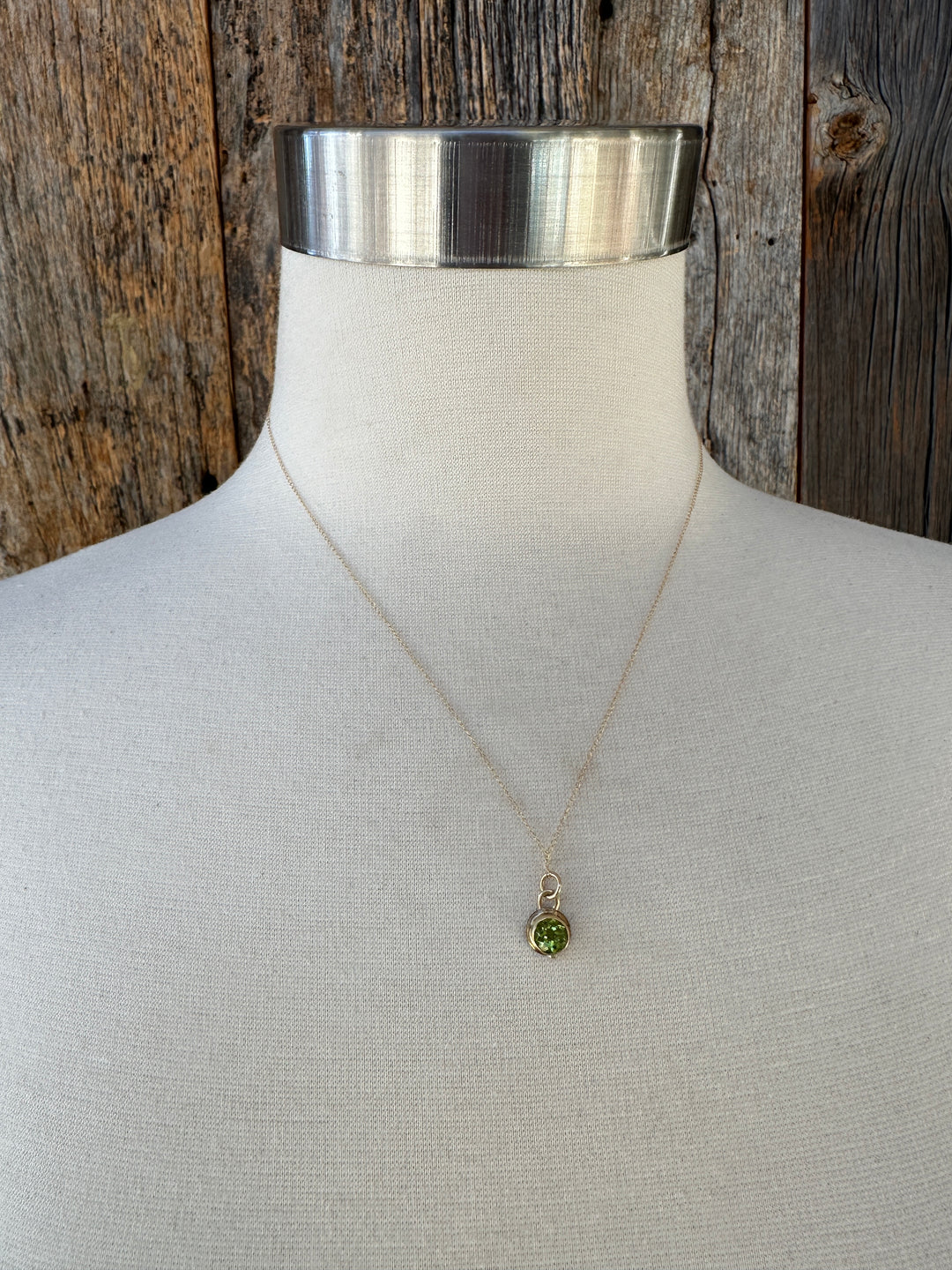 Robin M 14K Peridot & Diamond Necklace 18"