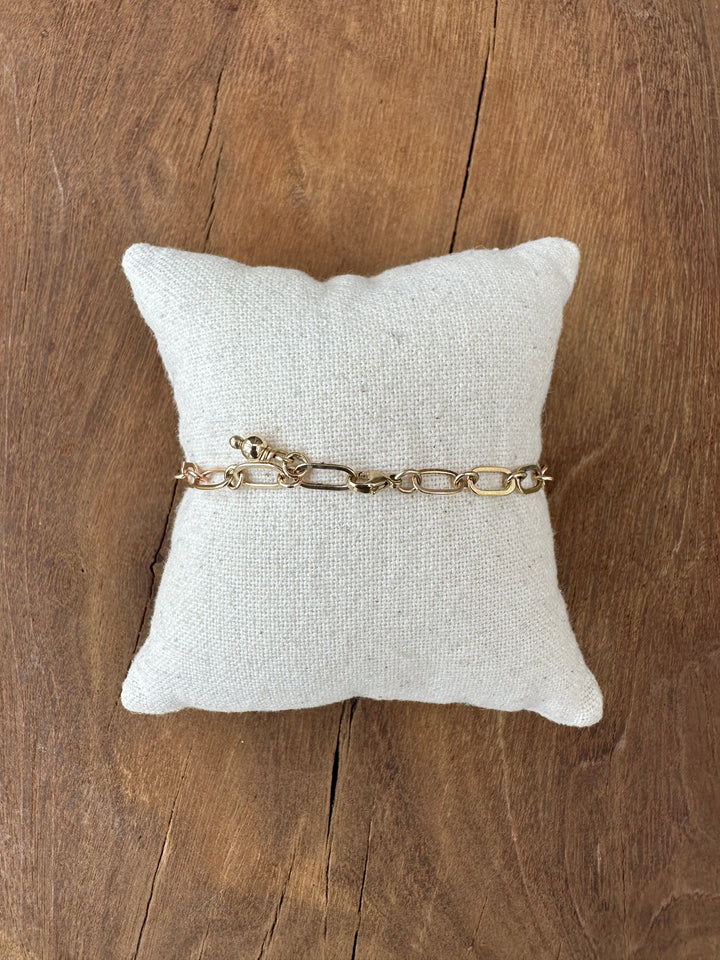 Robin M 14K Oval Links Bracelet 7"