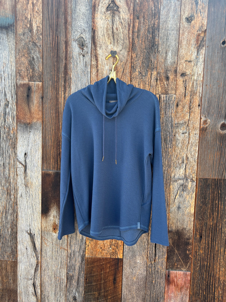 Lilla P Rounded Hem Mock Neck Ink