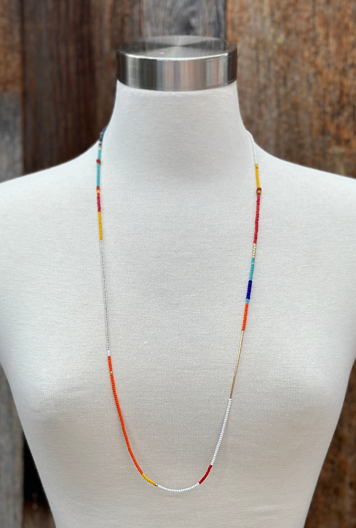 Elizabeth Nicole N60 Blue 33" 14K GF, glass seed beads
