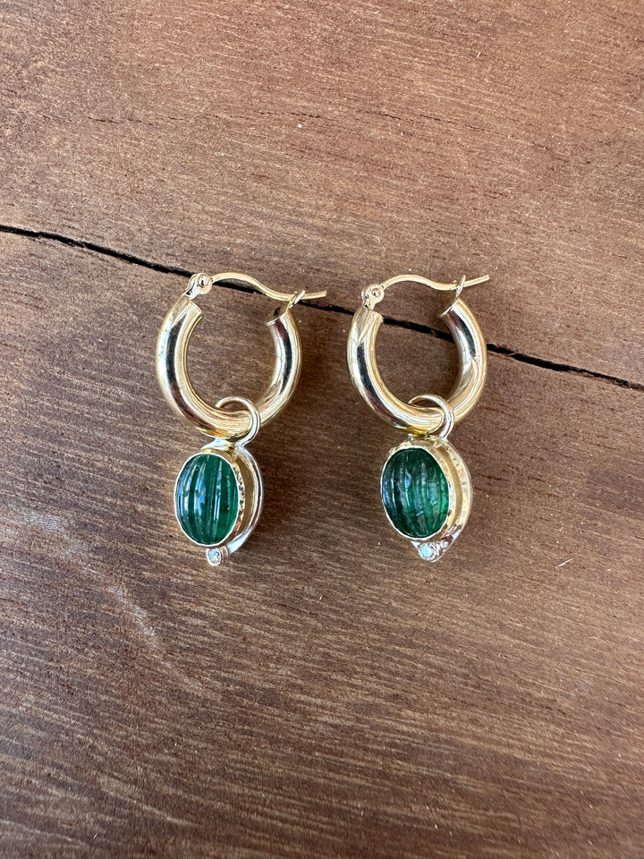 Robin M Designs Emerald Charm 14K/SS/1.75m Diamond