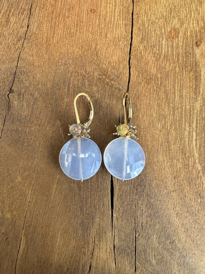 River Song Blue Chalcedony Fringe Earrings