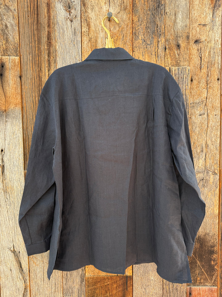 It Is Well Oversized Linen Shirt T3020 OS Navy